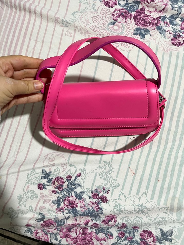 Pembe Kadın Omuz Çantası Tokalı - Görsel 3