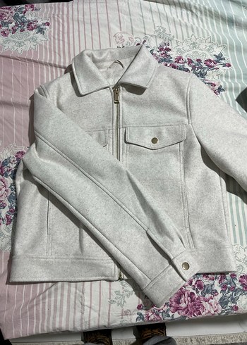 Gri Kadın Fermuarlı Midi Ceket - Görsel 3