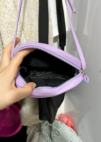 Pastel Mor Deri Kadın Çapraz Çanta - Görsel 2