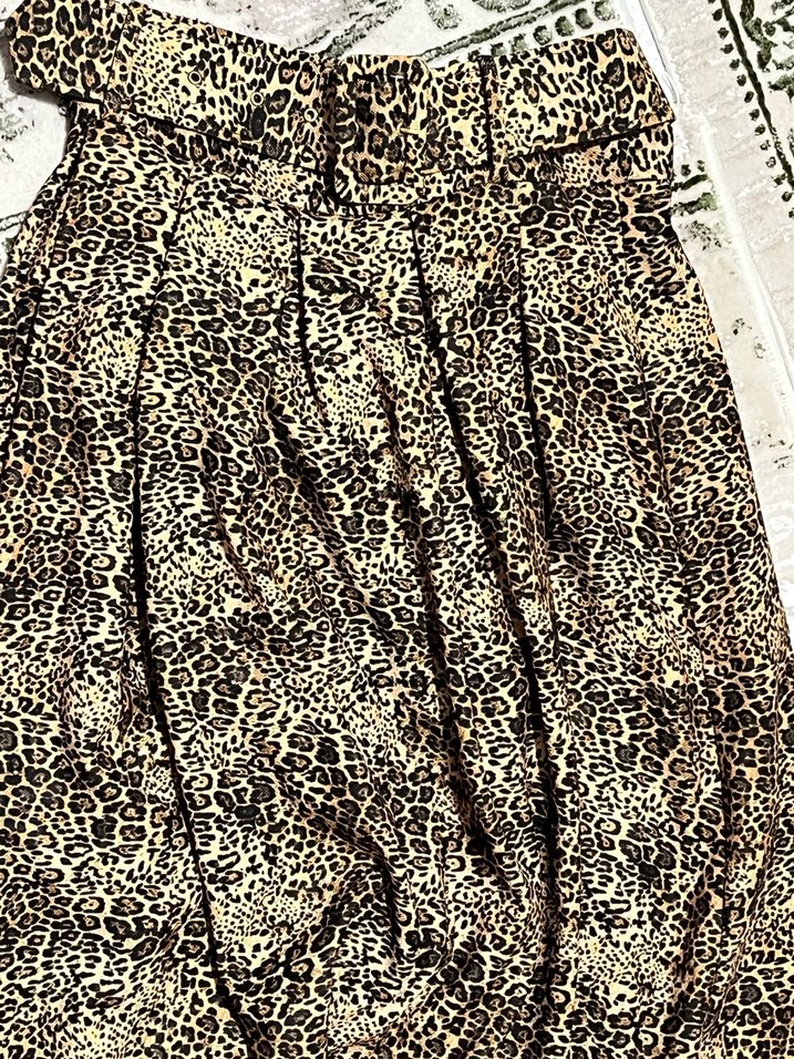 Kahverengi Midi Yılan Desenli Etek - Görsel 3