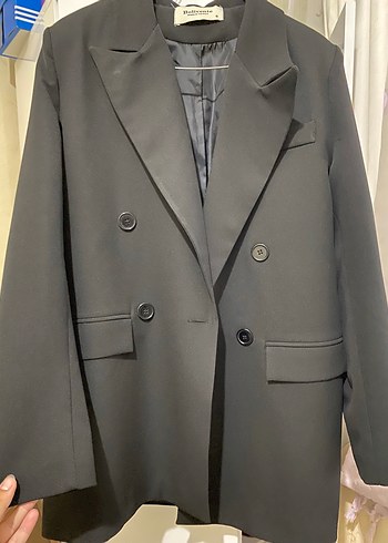 Kadın Gri Regular Fit Düğmeli Blazer Ceket