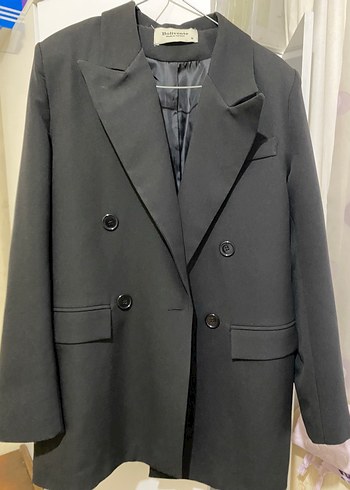 s Beden Kadın Gri Regular Fit Düğmeli Blazer Ceket