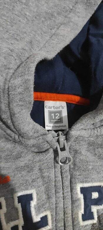 6-9 Ay Beden gri Renk Güzel bir sıcacık tutacak fermuarlı sweatshirt 