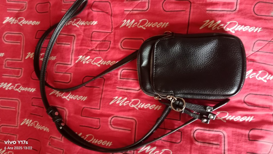 Siyah Deri Biker Kadın Çanta - Görsel 2