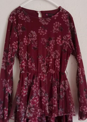 Bordo Uzun Kollu Bohem Uzun Elbise - Görsel 4