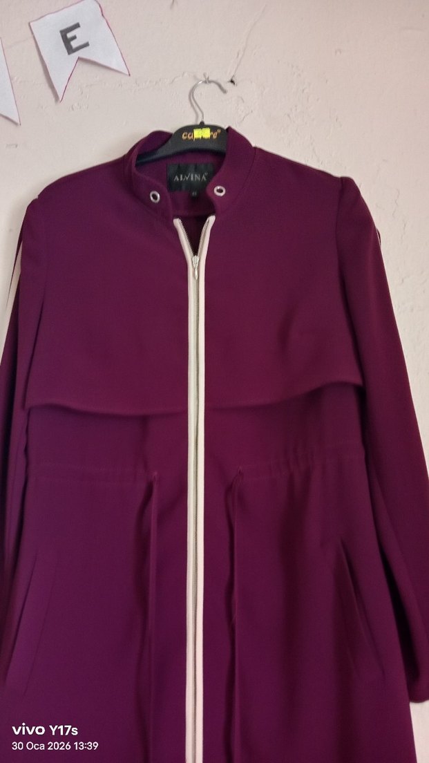 mor Uzun Kollu Hamile Kabanı - Görsel 2