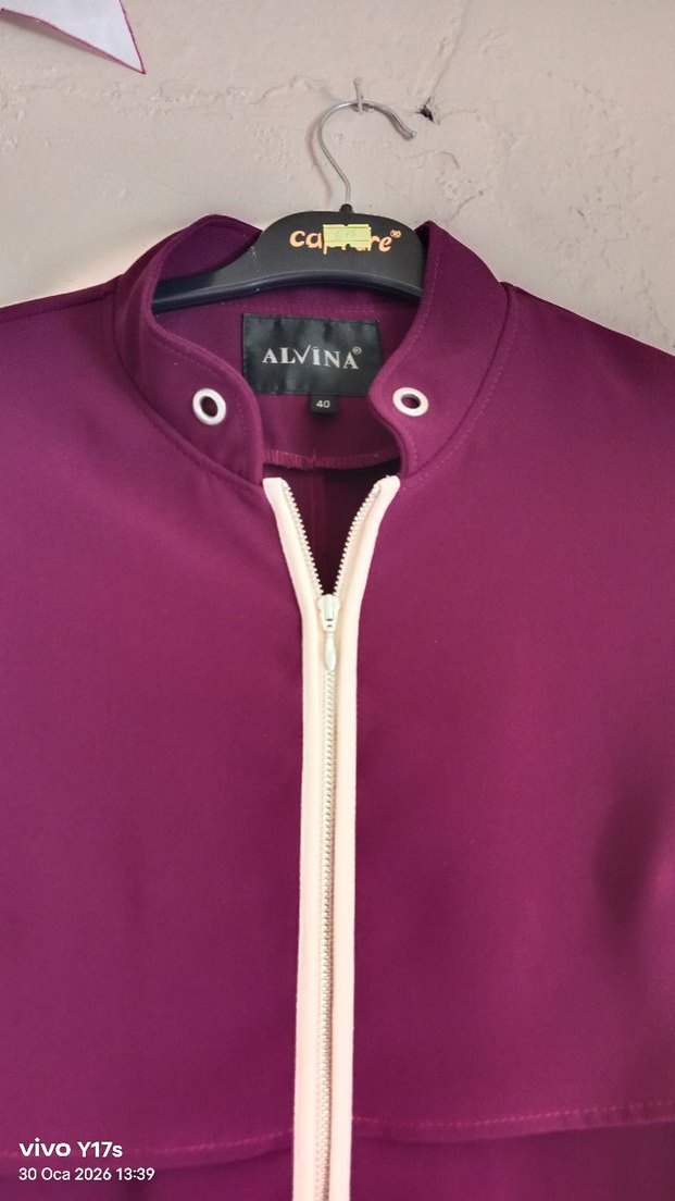 mor Uzun Kollu Hamile Kabanı - Görsel 3