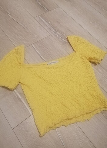 LC Waikiki Sarı LCW büzgülü crop