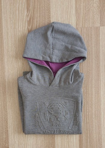 9 Yaş Beden gri Renk Kapüşonlu Gri Çocuk Sweatshirt uğur okulları 8-9 yaş