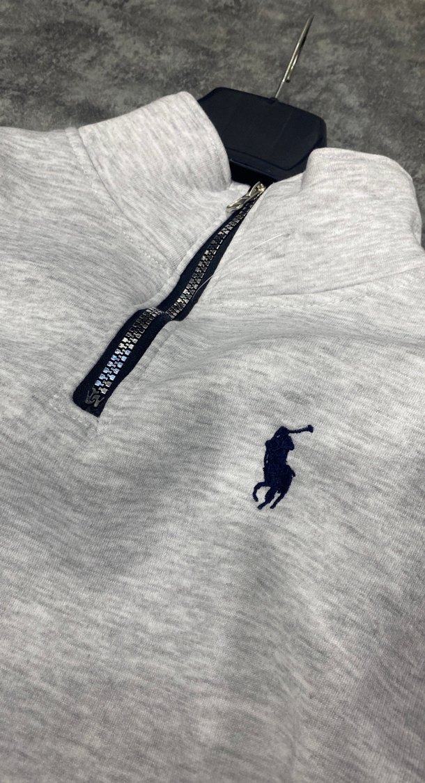 Gri Yarım Fermuarlı Erkek Sweatshirt - Görsel 2