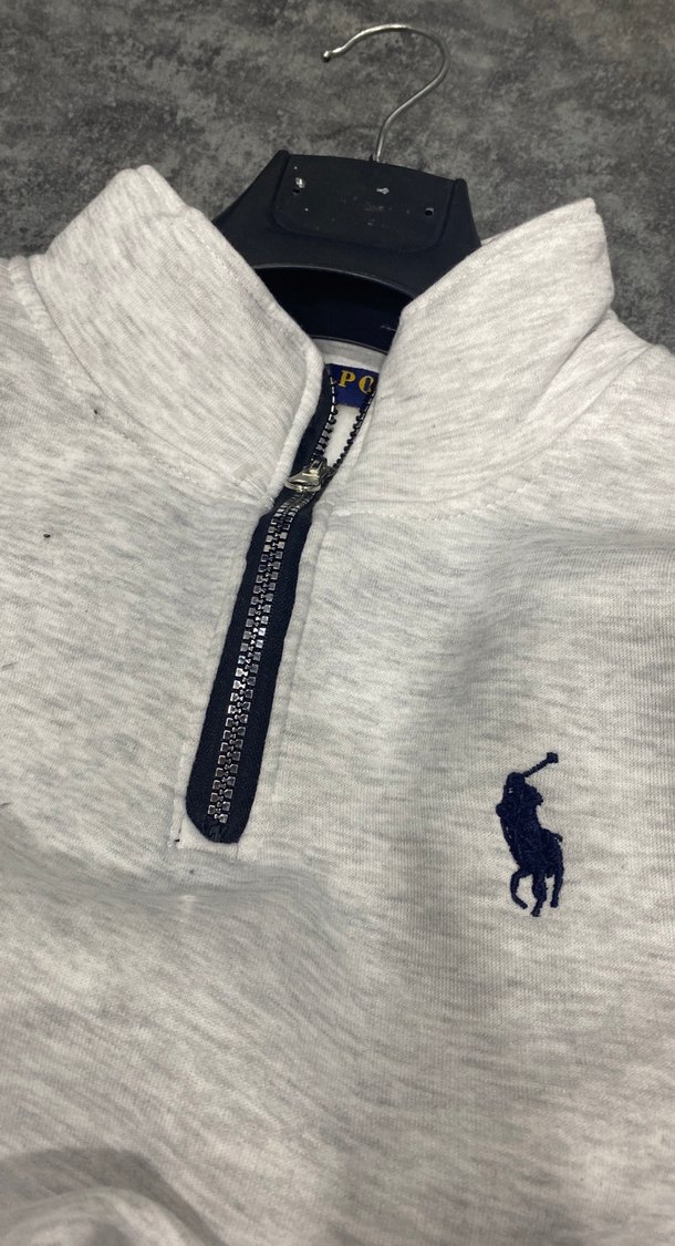 Gri Erkek Yarım Fermuarlı Sweatshirt - Görsel 3