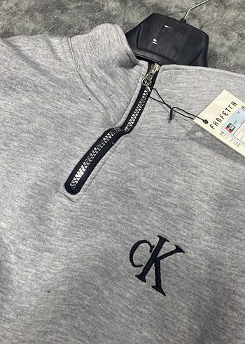 Gri Fermuarlı Erkek Sweatshirt - Görsel 3