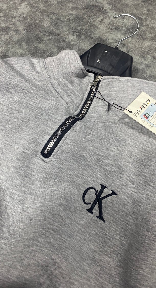 Gri Fermuarlı Erkek Sweatshirt - Görsel 3