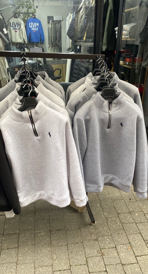 Gri Yarım Fermuarlı Erkek Sweatshirt - Görsel 2