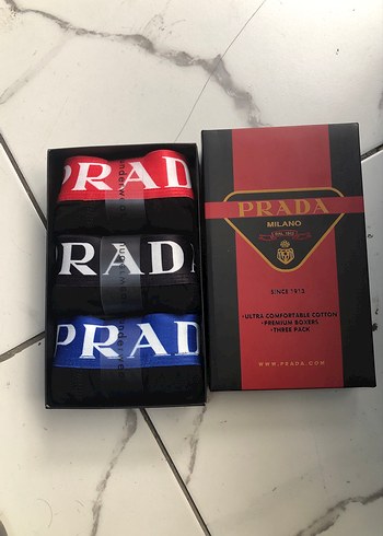Prada Erkek Baskılı Boxer 3'lü Paket