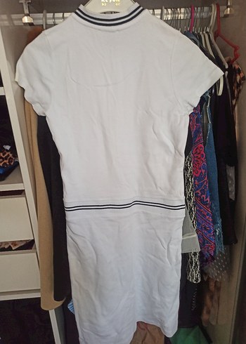 Guess Guess Beyaz Fermuarlı Hamile Midi Elbise