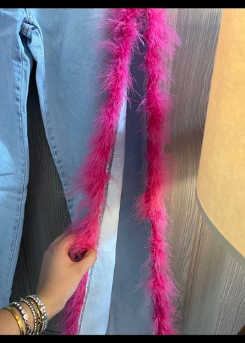 27 Beden pembe Renk Pembe tüy detaylı ikili kot takım ithal üründür özel tasarımdır