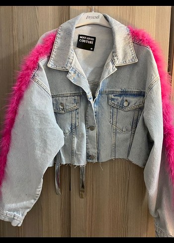 Zara Pembe tüy detaylı ikili kot takım ithal üründür özel tasarımdır