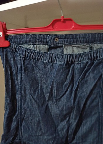 Düğmeli Straplez Mini Kot Tulum - Görsel 4