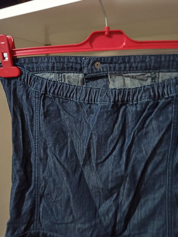 Düğmeli Straplez Mini Kot Tulum - Görsel 4