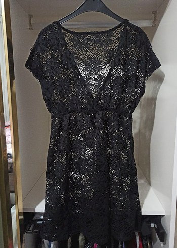 Dantelli Siyah Pareo - Görsel 3