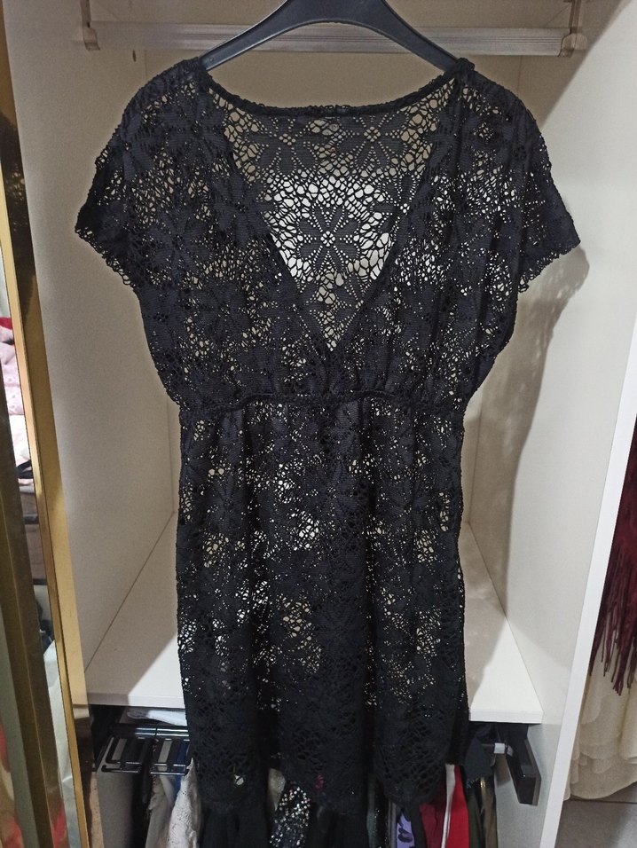 Dantelli Siyah Pareo - Görsel 2