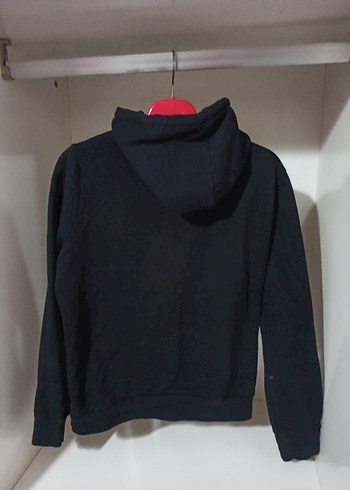 Siyah Kapüşonlu Fermuarlı Kadın Ceket - Görsel 3