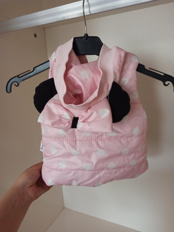 Kız bebkk Kapüşonlu Pembe Puantiyeli Yelek - Görsel 4