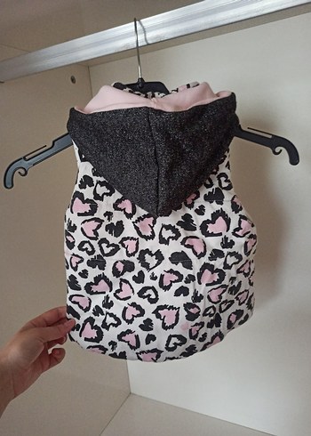 Kız Çocuk Kapüşonlu Kürklü Pembe Yelek - Görsel 3