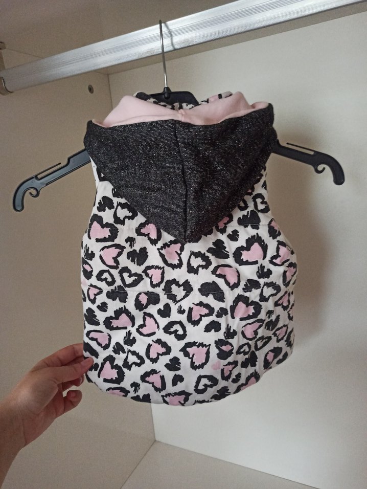 Kız Çocuk Kapüşonlu Kürklü Pembe Yelek - Görsel 3