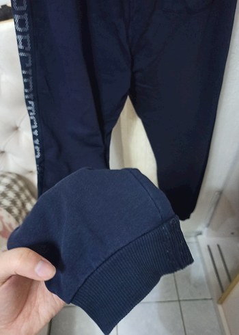 Erkek Lacivert Denim Fermuarlı Eşofman Altı - Görsel 6