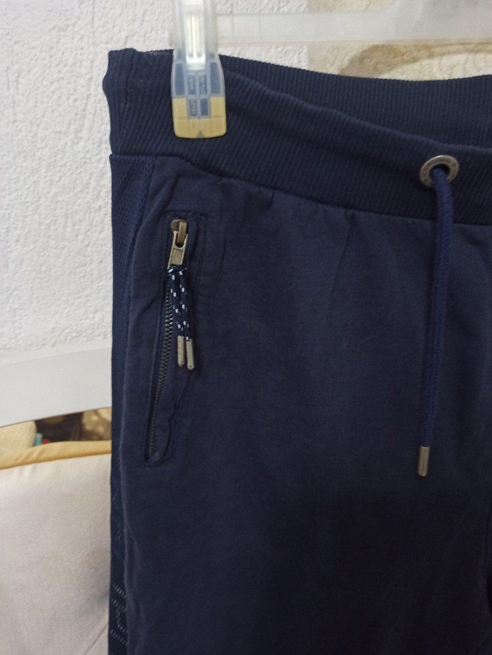 Erkek Lacivert Denim Fermuarlı Eşofman Altı - Görsel 2