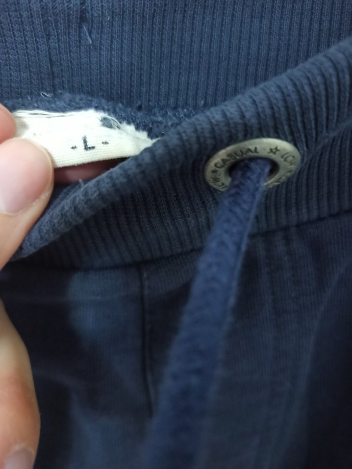 Erkek Lacivert Denim Fermuarlı Eşofman Altı - Görsel 4