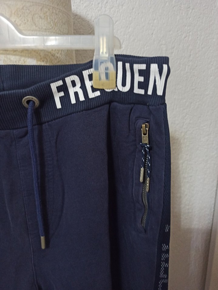 Erkek Lacivert Denim Fermuarlı Eşofman Altı - Görsel 3