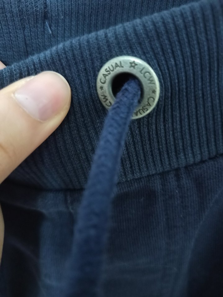 Erkek Lacivert Denim Fermuarlı Eşofman Altı - Görsel 5