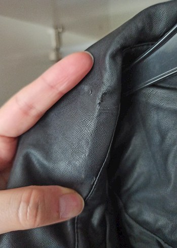 Kadın Siyah Deri Kemerli Ceket Elbise - Görsel 7