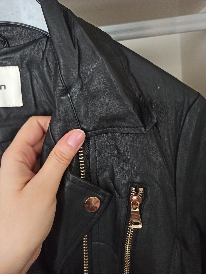 Kadın Siyah Deri Kemerli Ceket Elbise - Görsel 3