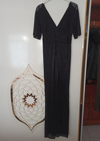 Siyah Abiye Tulum sırt detaylı - Görsel 6