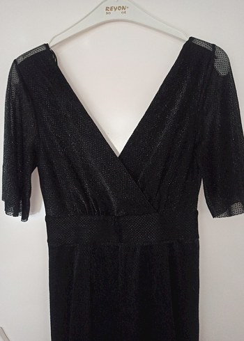 Siyah Abiye Tulum sırt detaylı - Görsel 8