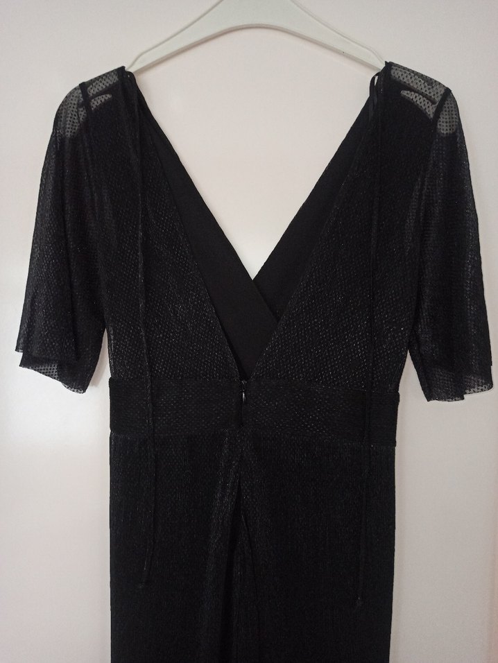 Siyah Abiye Tulum sırt detaylı - Görsel 5