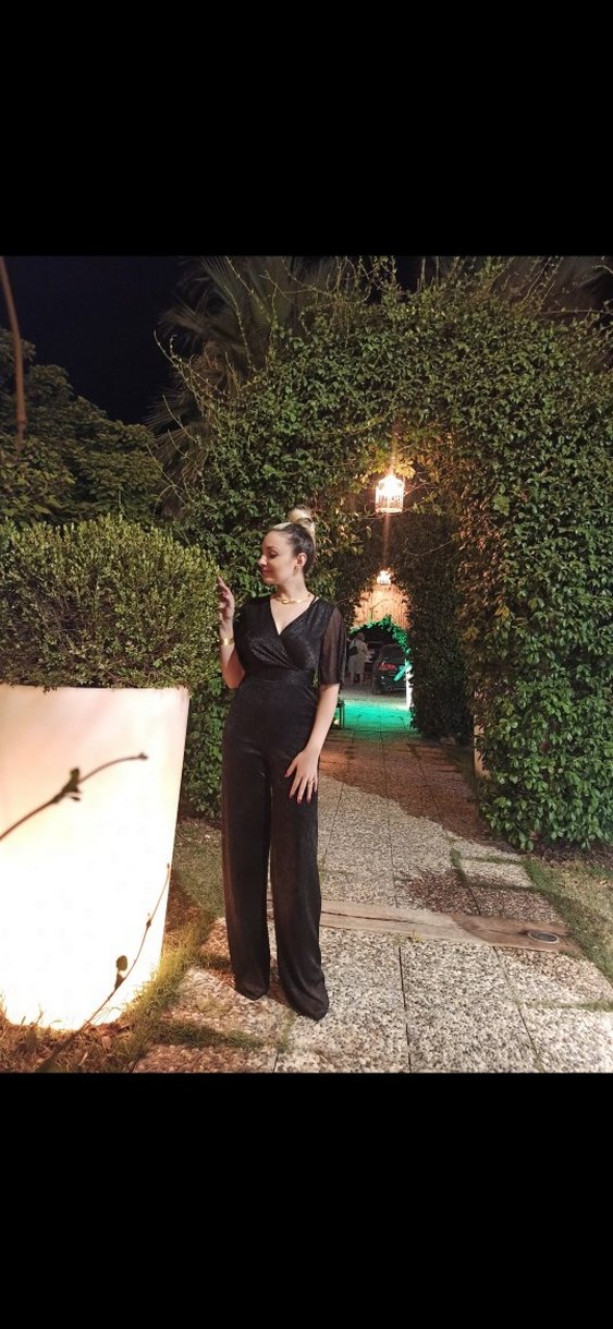 Siyah Abiye Tulum sırt detaylı - Görsel 2