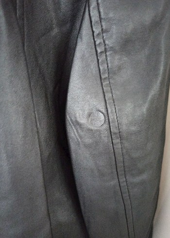 Siyah Düğmeli Deri Ceket Gerçek Deri - Görsel 4