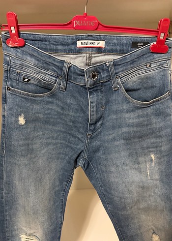 Yırtık Detaylı Rahat Kesim Erek Mavi pro jean - Görsel 4