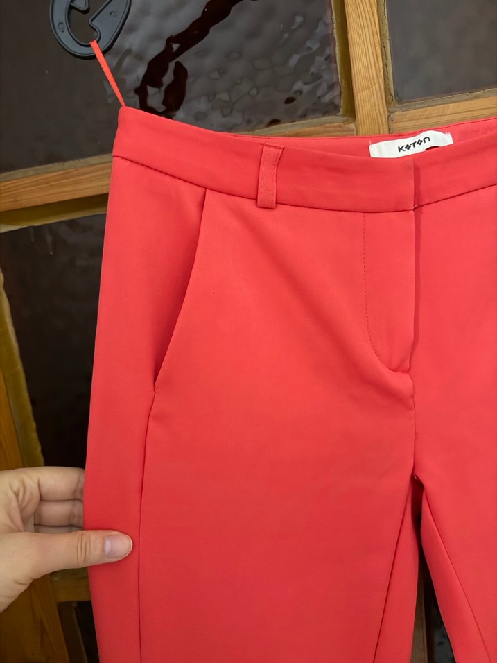 Klasik Kesim Pembe Kadın Kumaş Pantolon - Görsel 2