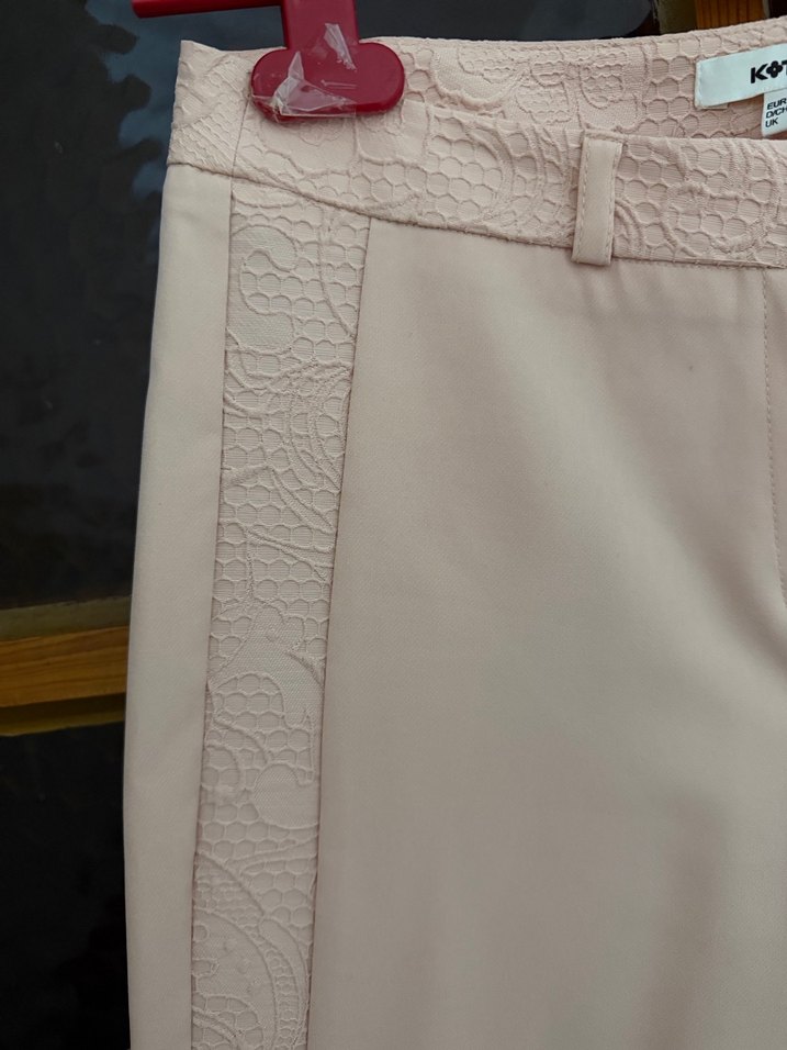 Bej Midi Kadın Kumaş Pantolon - Görsel 4