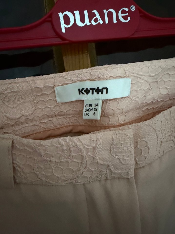 Bej Midi Kadın Kumaş Pantolon - Görsel 5