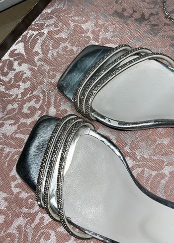 Taşlı Bağcıklı Topuklu Kadın Ayakkabı - Görsel 4