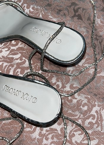 Taşlı Bağcıklı Topuklu Kadın Ayakkabı - Görsel 5