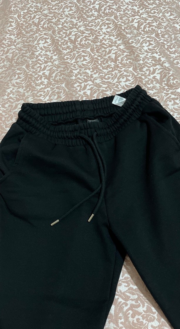 Siyah Rahat Kesim Kadın Eşofman Altı - Görsel 2