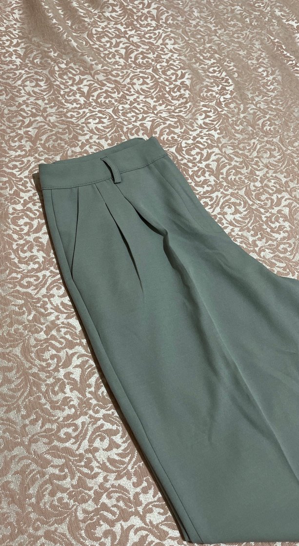 Kadın Gri Kumaş Pantolon - Görsel 3